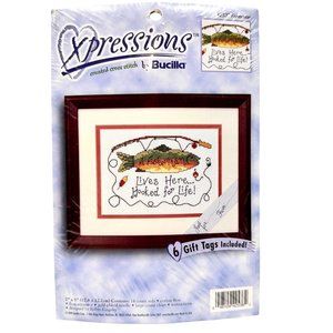 Bucilla Expressions Cross Stitch Kit "Fisherman"  - 7" x 5" - Vintage NOS